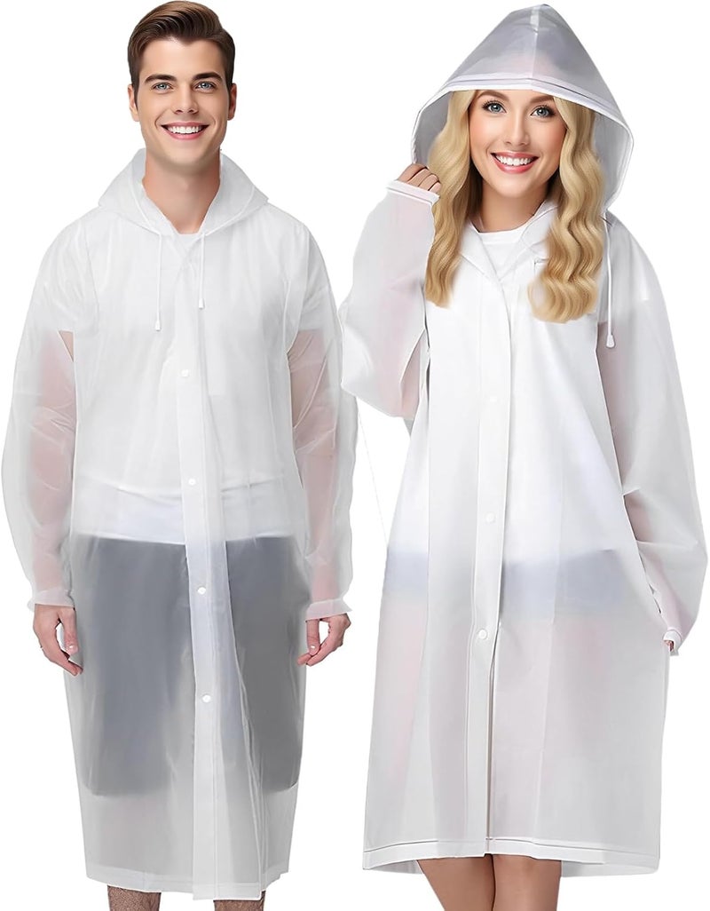 MERAO Clear Ponchos with Hood,Clear Rain Ponchos for Adults Reusable,Ponchos Adult(2 PCS) - Image 1